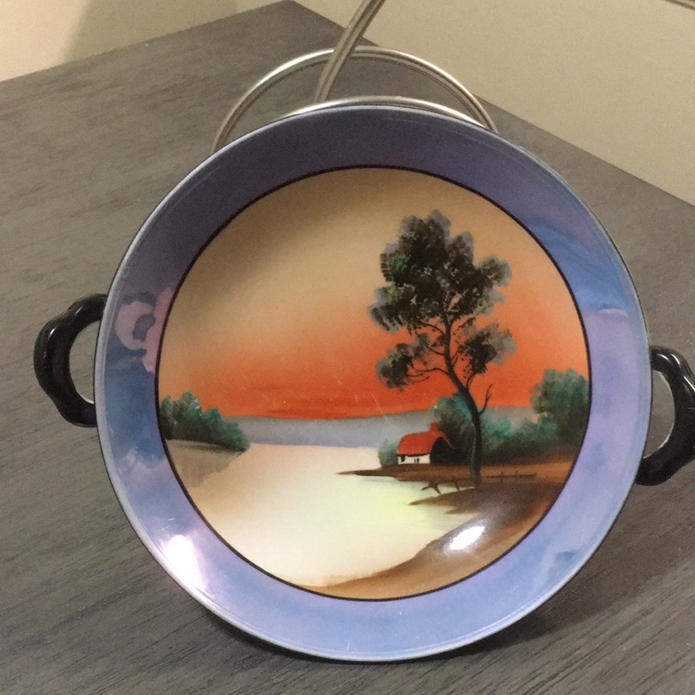 Noritake scene cake plate
